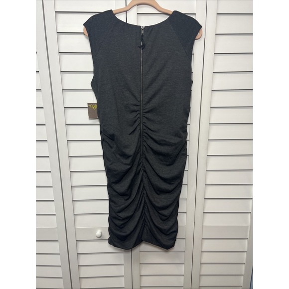 Taylor Sleeveless Ruched Stretch Bodycon Dress Women's Size 14 Gray NWT - Picture 8 of 9
